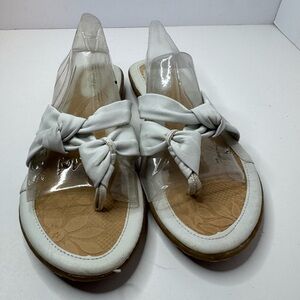 B.O.C White Vegan Leather Knot-Accent Thong Sandals Women's Size 8